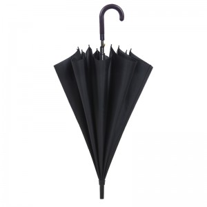 الكلاسيكية أفضل بيع قماش حريري أسود إطار معدني منحنى البلاستيك مقبض مظلة على التوالي